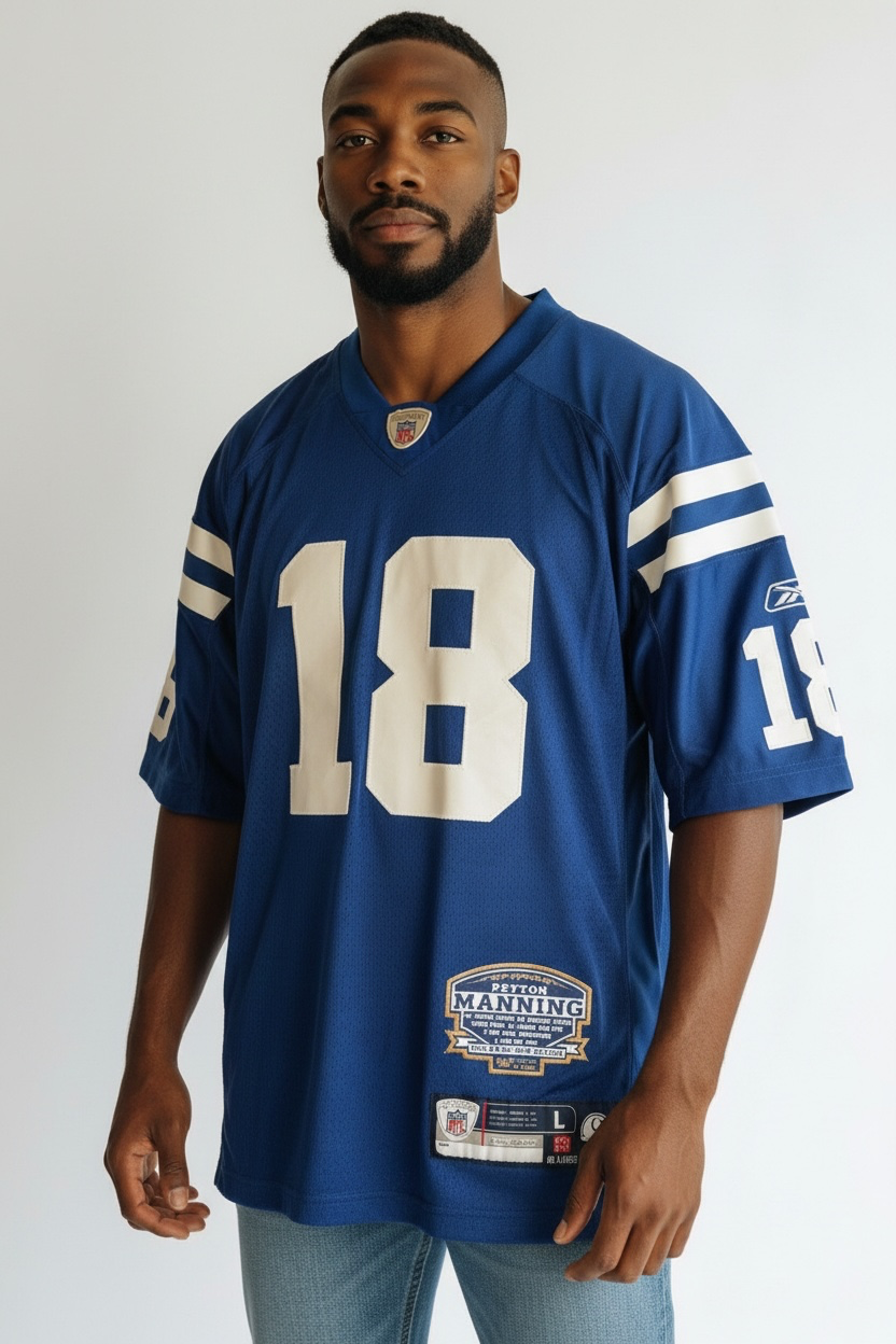 2007 Vintage Reebok Indianapolis Colts Peyton Manning #18 Limited Edition Commemorative NFL Jersey 2