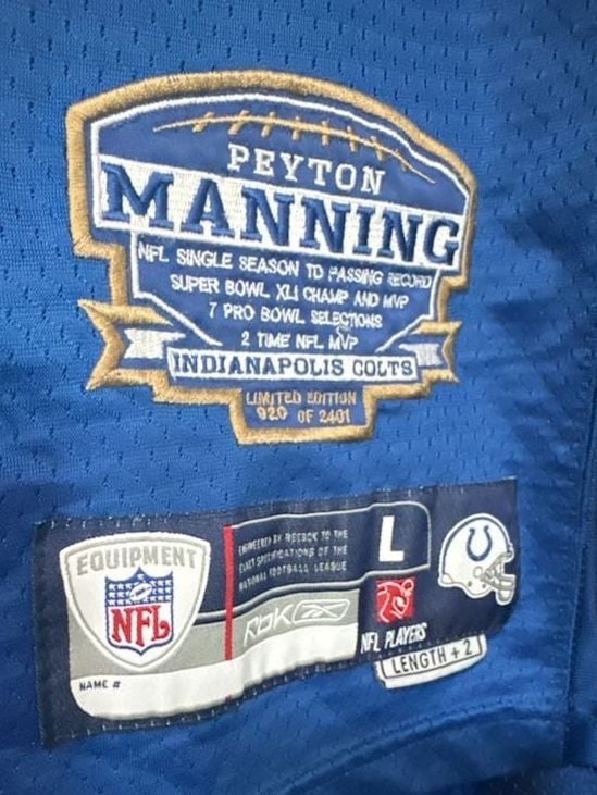 2007 Vintage Reebok Indianapolis Colts Peyton Manning #18 Limited Edition Commemorative NFL Jersey 4