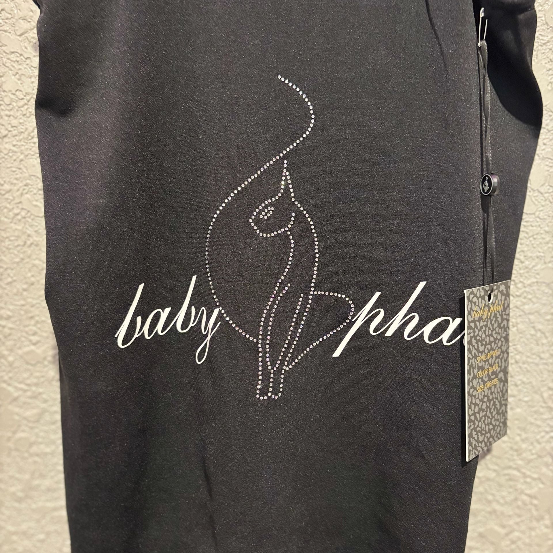 Baby Phat Black Sparkly Rhinestone Cat Logo Cami Tank Top One Size BP-9011 3