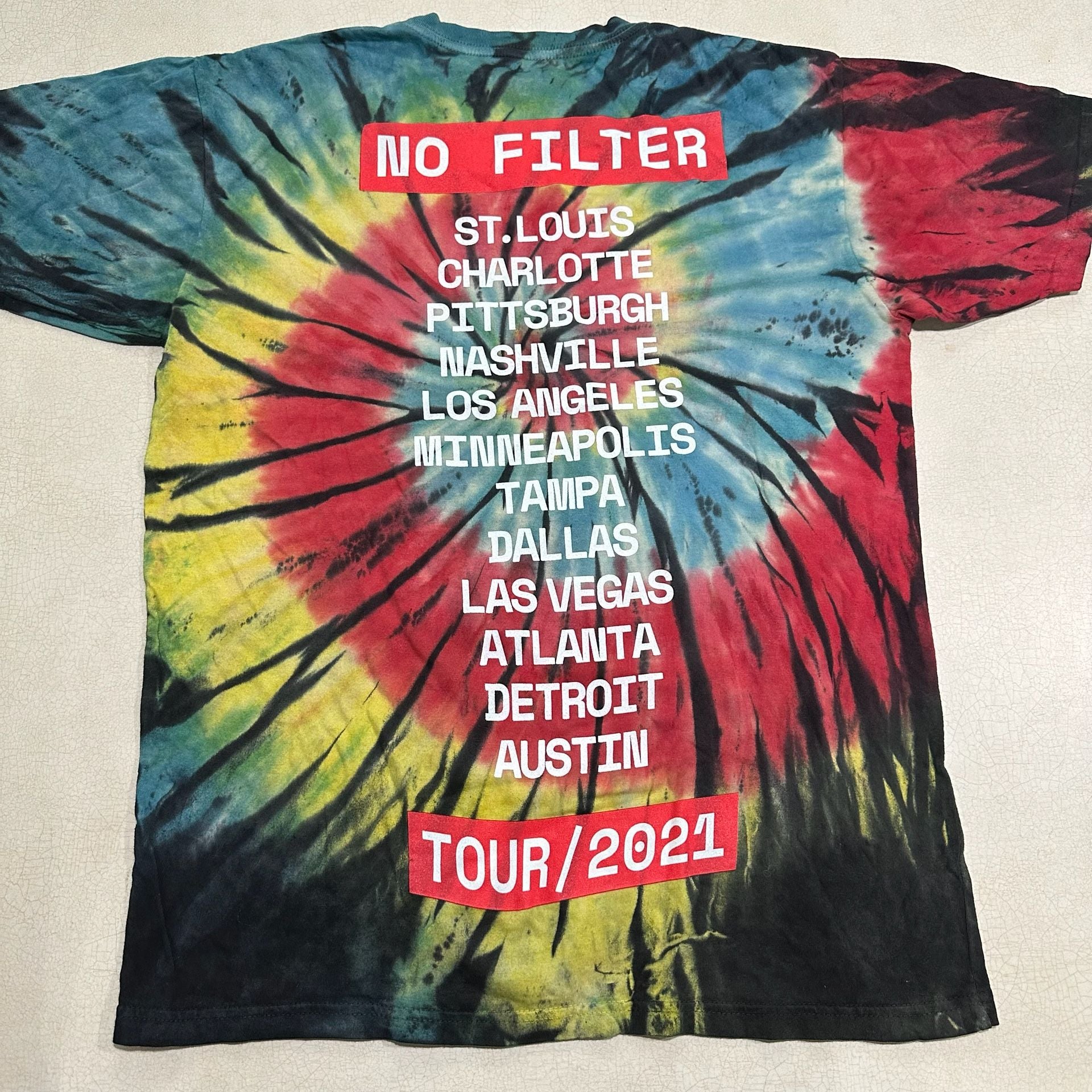 The Rolling Stones No Filter Tour 2021 Tie Dye T-Shirt Official Tour Merch M 4