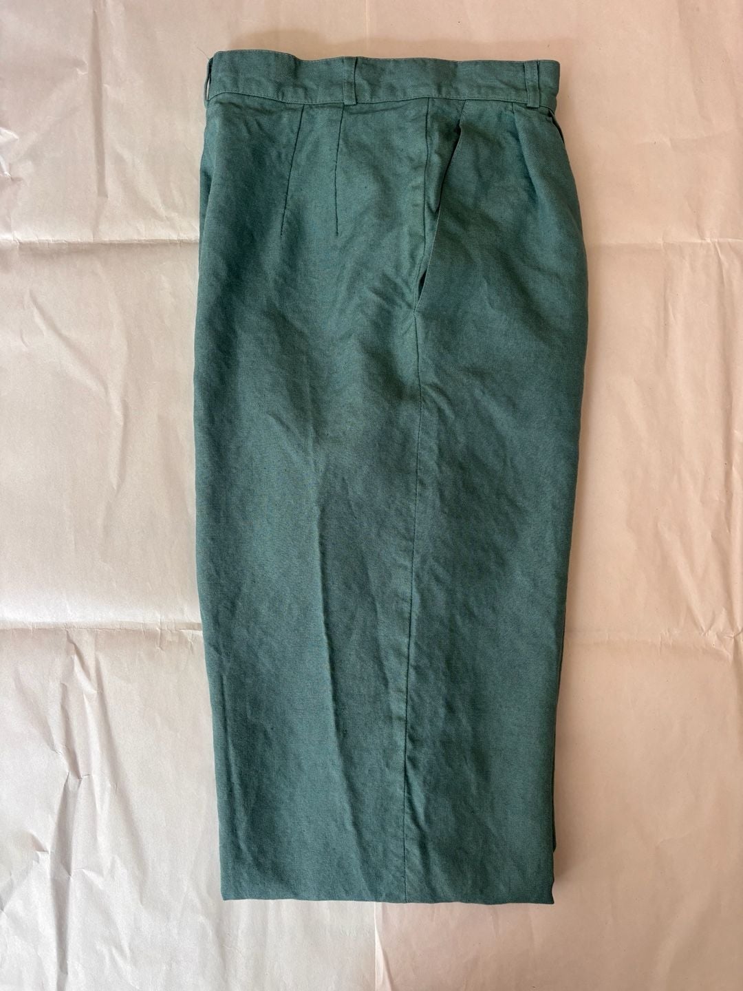 Talbots Vintage Green Linen Blend Pleated Trousers Pants Size 10 6