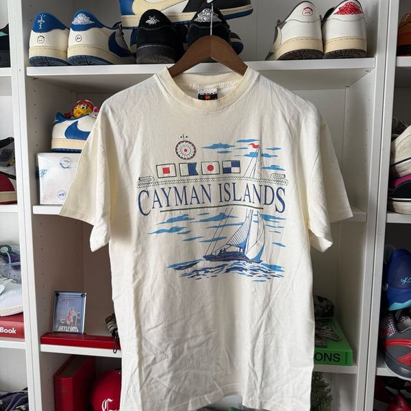 Vintage 90s Signal Sports Cayman Islands Sailboat Graphic T-Shirt