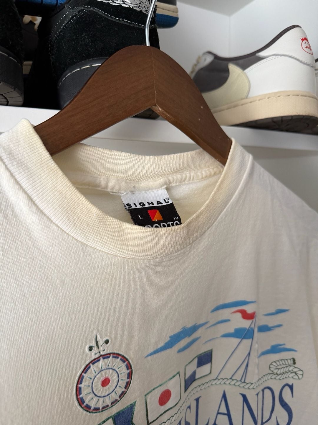 Vintage 90s Signal Sports Cayman Islands Sailboat Graphic T-Shirt 3