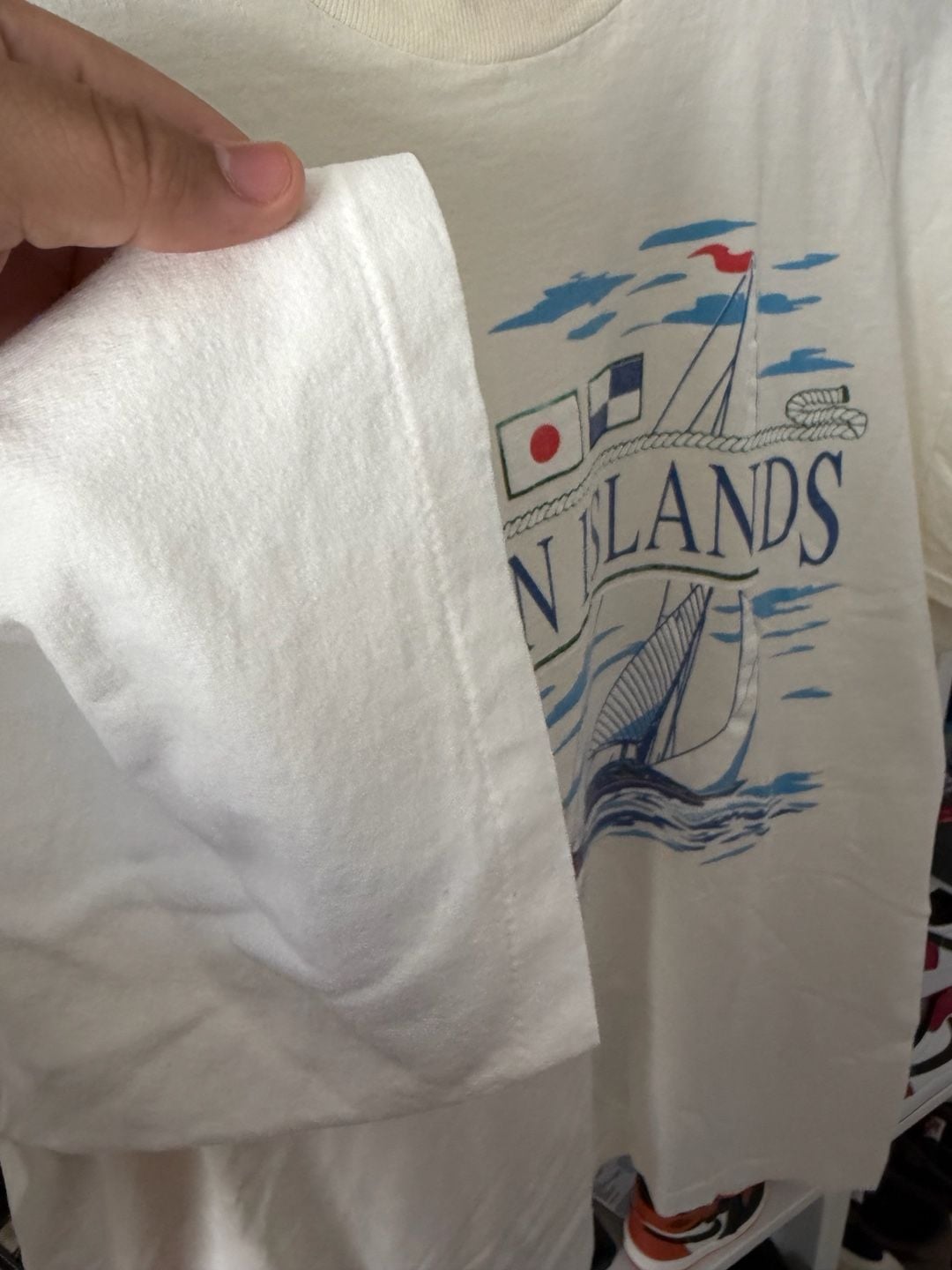 Vintage 90s Signal Sports Cayman Islands Sailboat Graphic T-Shirt 5