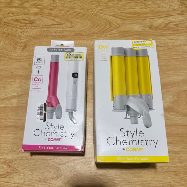 2/pack Conair Deep Waver Attachment+ Starter Pack- 1" Curl Iron + Base
Handle