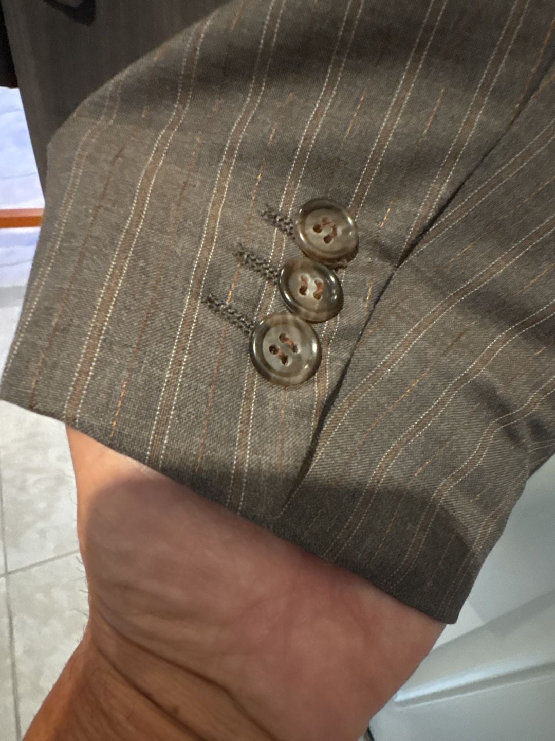 Pal Zileri Ermenegildo Zegna Superfine Brown Pinstripe Suit 44R Pants 35x29” 10
