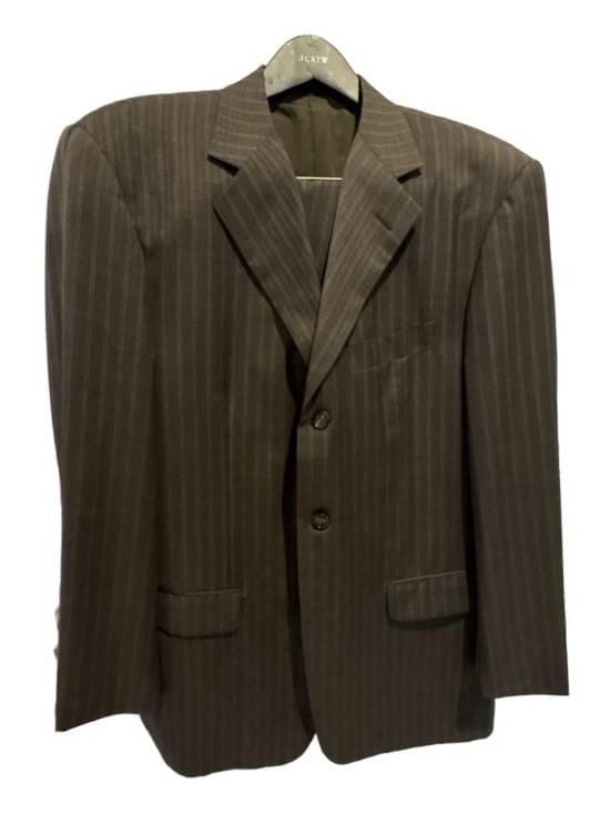 Pal Zileri Ermenegildo Zegna Superfine Brown Pinstripe Suit 44R Pants 35x29” 1