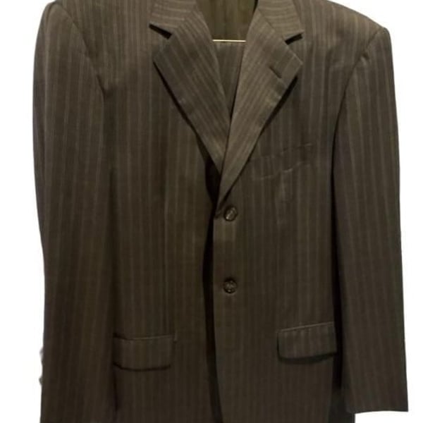 Pal Zileri Ermenegildo Zegna Superfine Brown Pinstripe Suit 44R Pants 35x29”