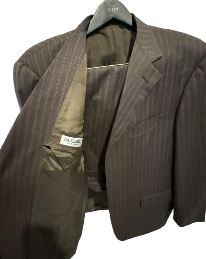 Pal Zileri Ermenegildo Zegna Superfine Brown Pinstripe Suit 44R Pants 35x29” 2
