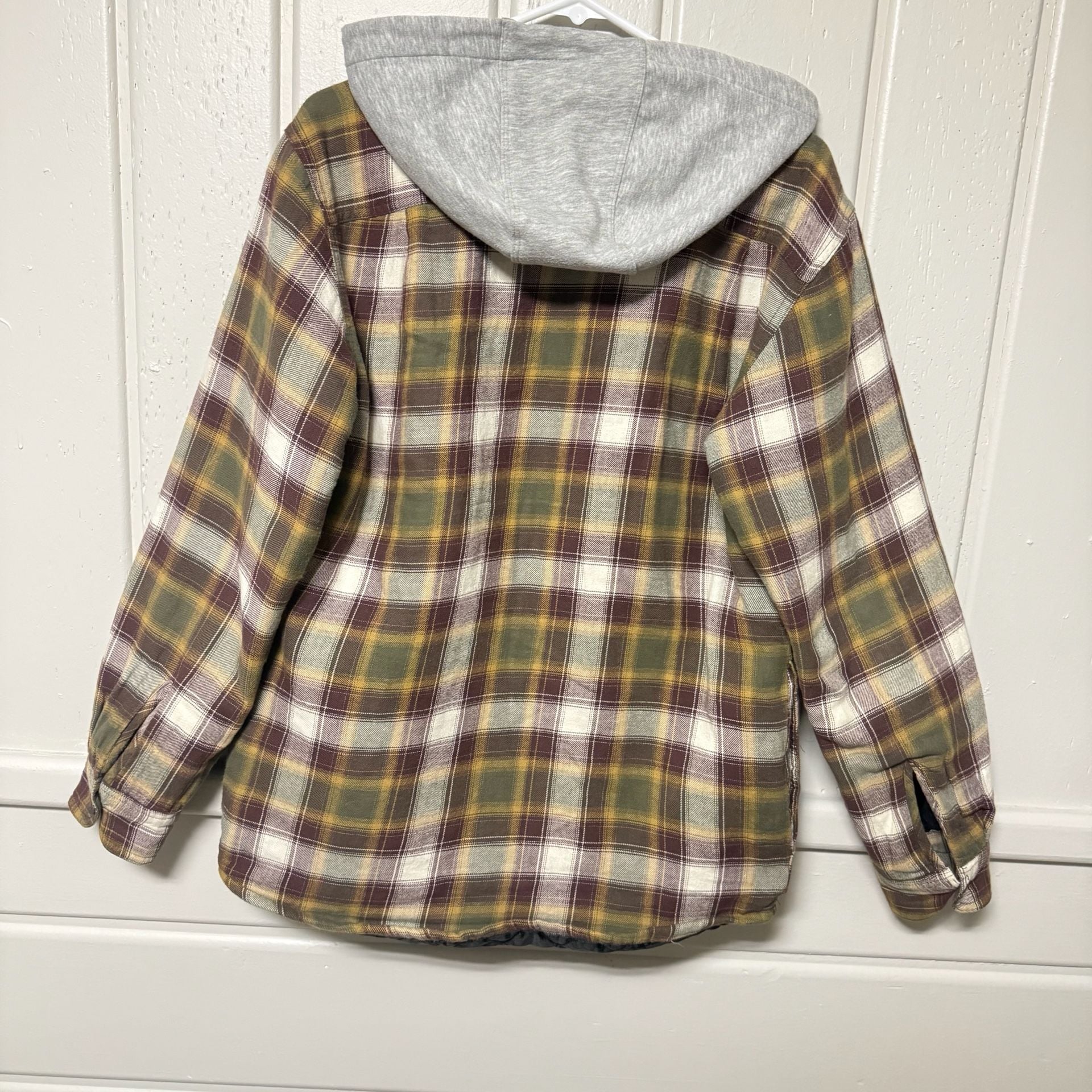 Wrangler Plaid Flannel Hooded Shirt Jacket 5