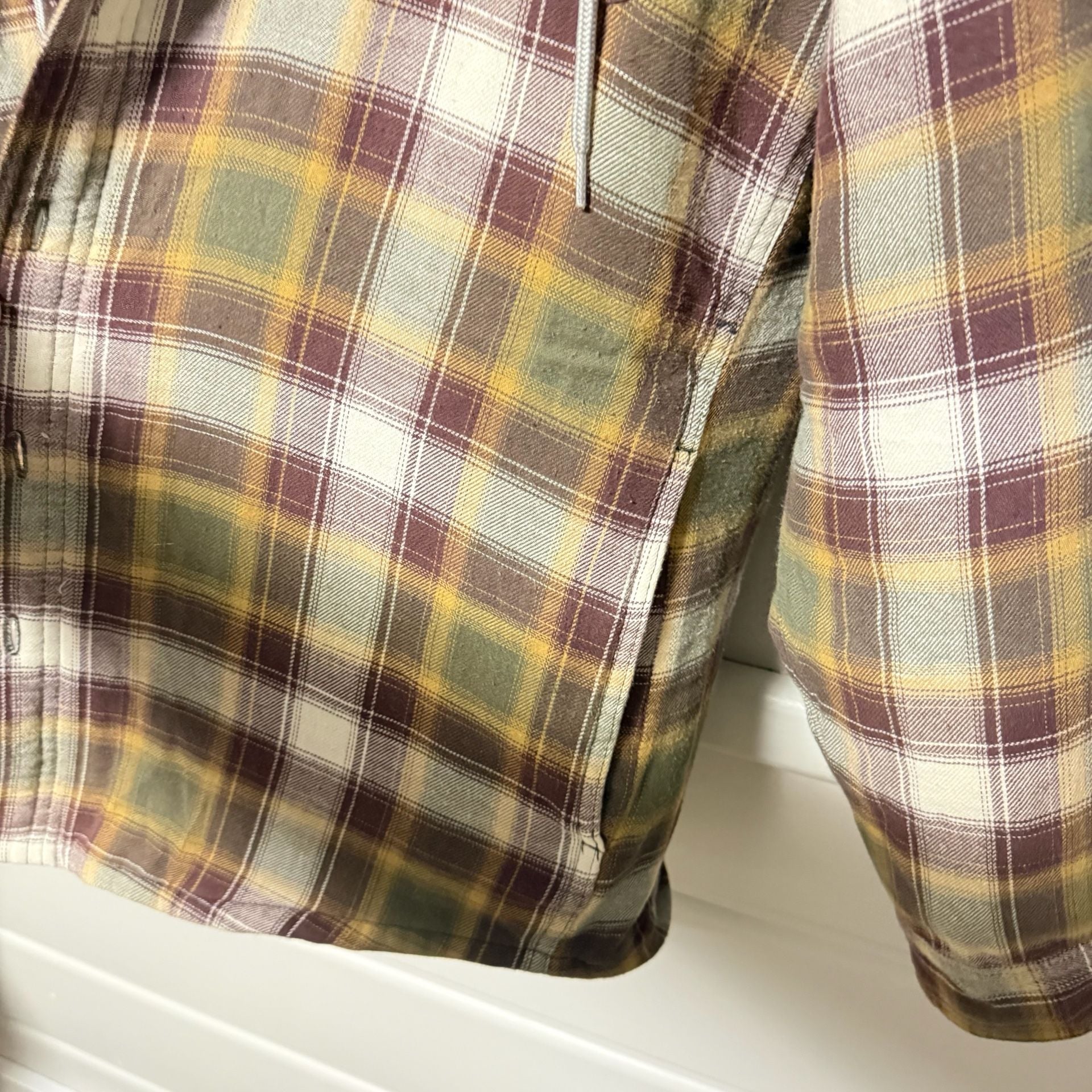 Wrangler Plaid Flannel Hooded Shirt Jacket 4