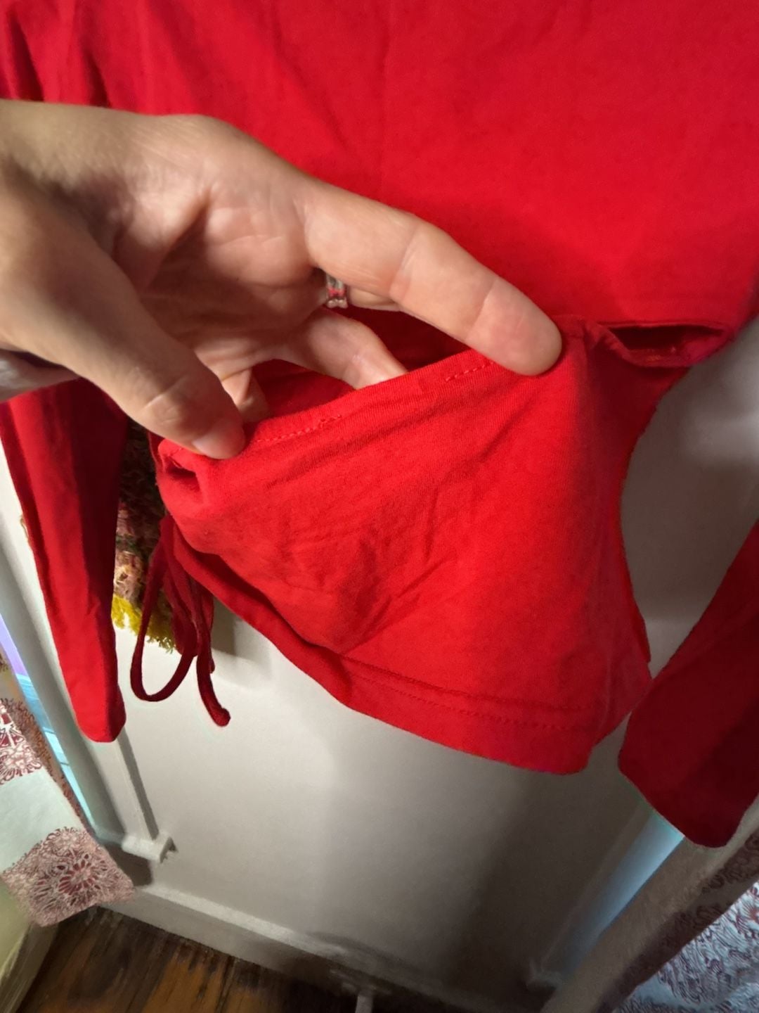 superdown Red Long Sleeve Cutout Crop Top 3