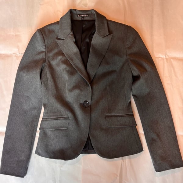 Express Gray Single Button Blazer Jacket Size 2