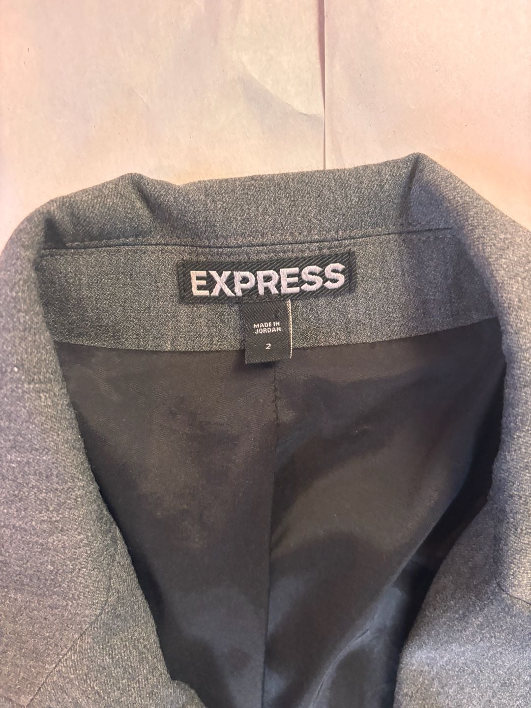 Express Gray Single Button Blazer Jacket Size 2 6
