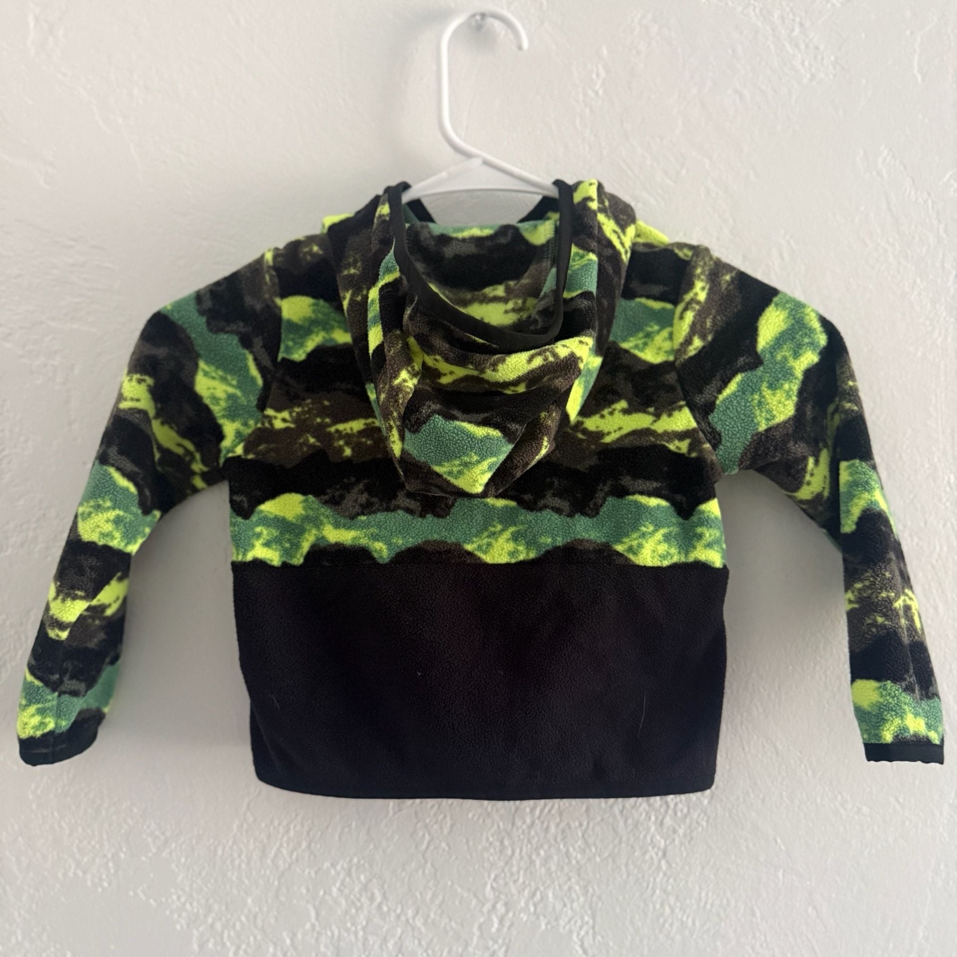 The North Face Kids Full Zip Fleece Jacket Green Black Camo Size 2 3