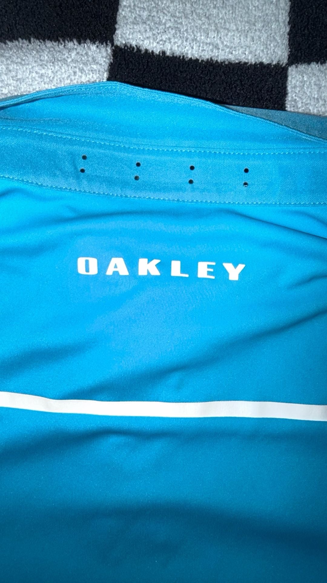 Oakley Moto Fade Golf Polo Shirt Blue Regular Fit Size S 9