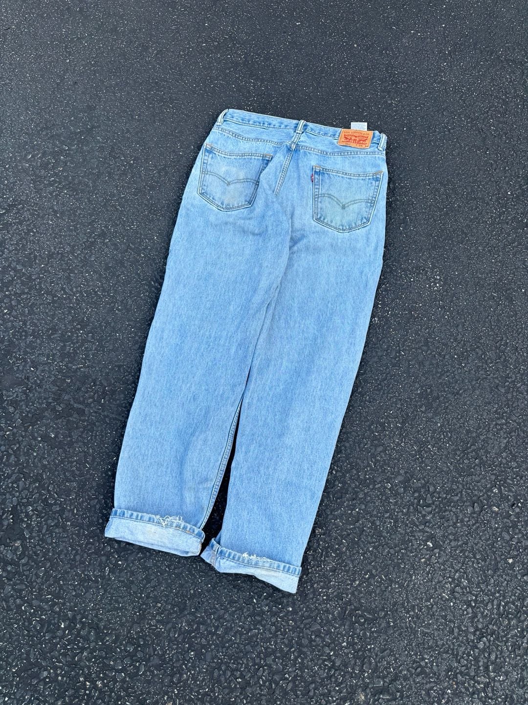 Y2K 2008 Levi's 550 Relaxed Fit Light Wash Denim Jeans W34 L34 2