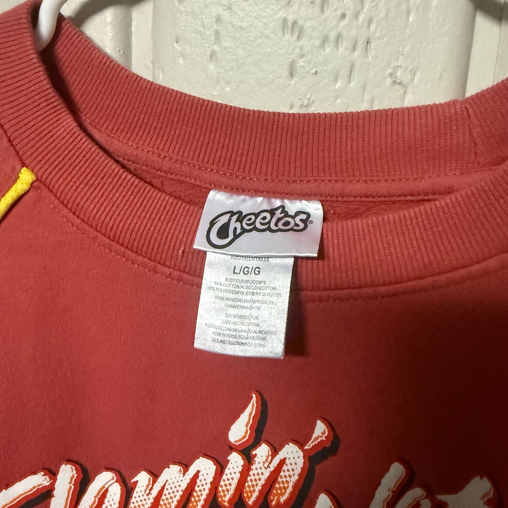 Cheetos Flamin' Hot Chester Cheetah Red Pullover Sweatshirt Size Large 4