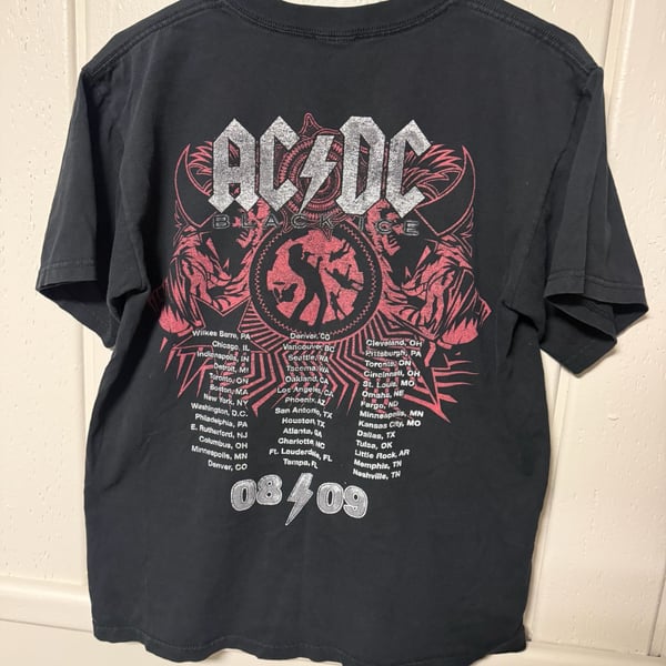 AC/DC Rock N Roll Train Black Ice 2008-2009 Tour Graphic T-Shirt