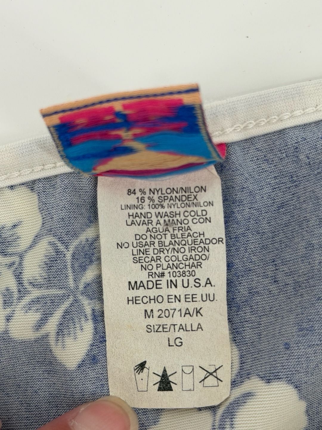Y2K Mudd Swim Bikini Set Large Blue Hibiscus Hawaiian Pinup String USA 8