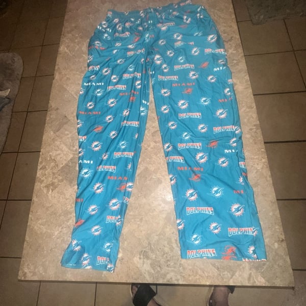 NFL Team Apparel Miami Dolphins Allover Print Sleep Lounge Pants Medium