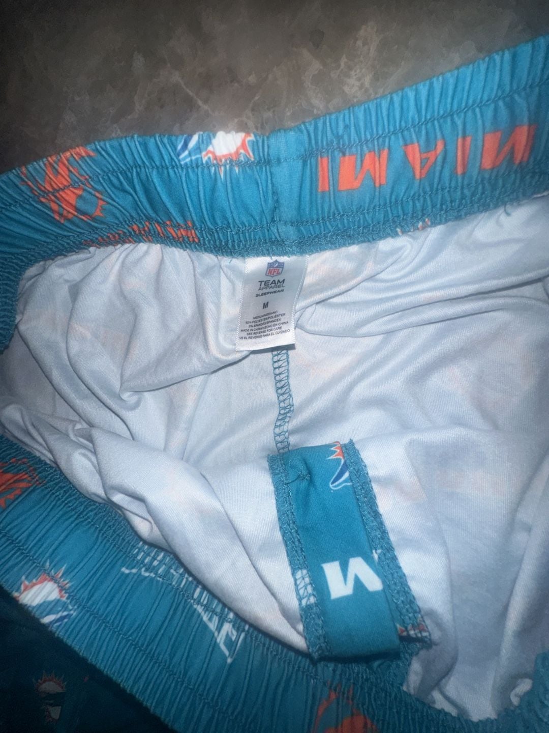 NFL Team Apparel Miami Dolphins Allover Print Sleep Lounge Pants Medium 4