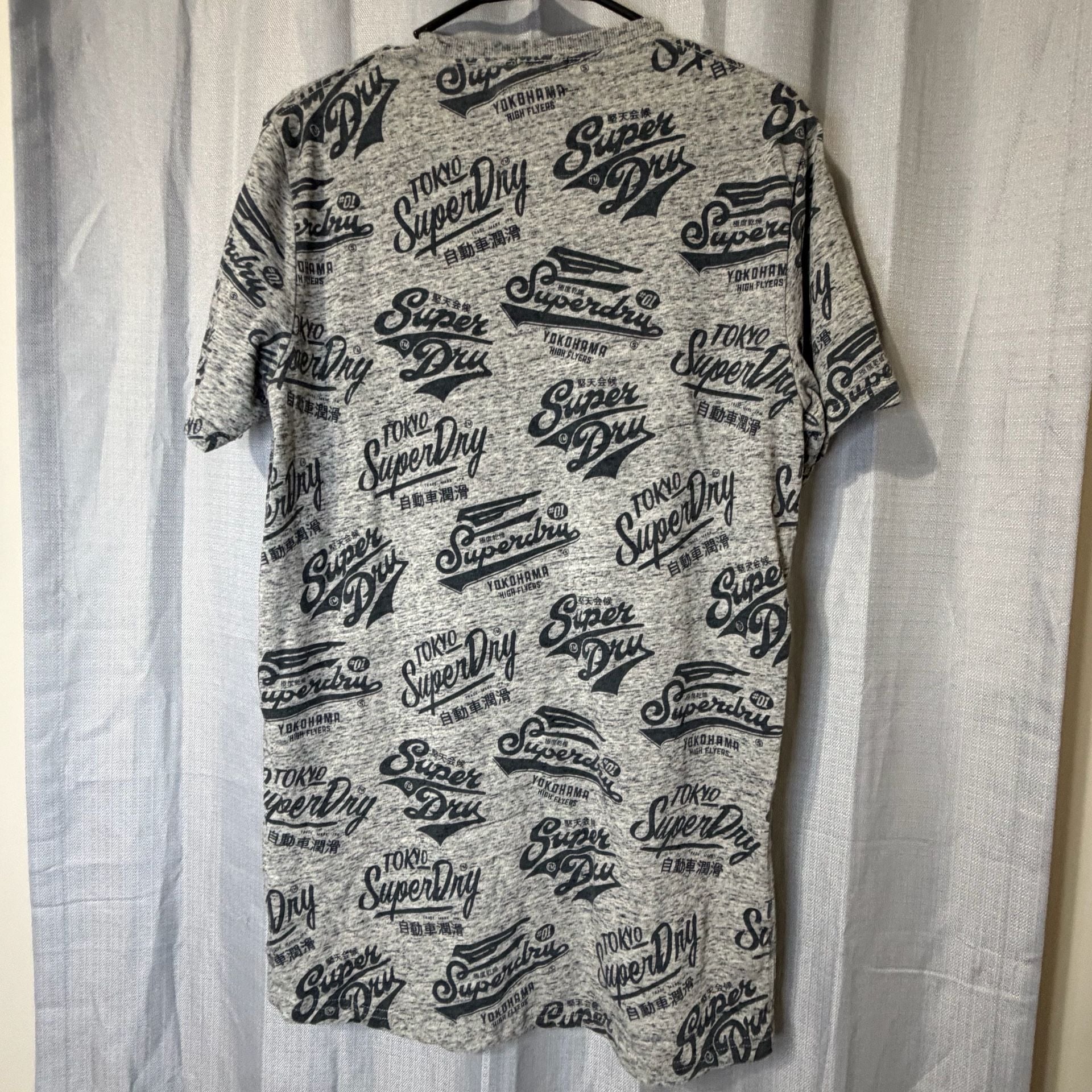 Superdry Vintage All Over Graphic T-Shirt Gray Tokyo Yokohama High Flyers 7