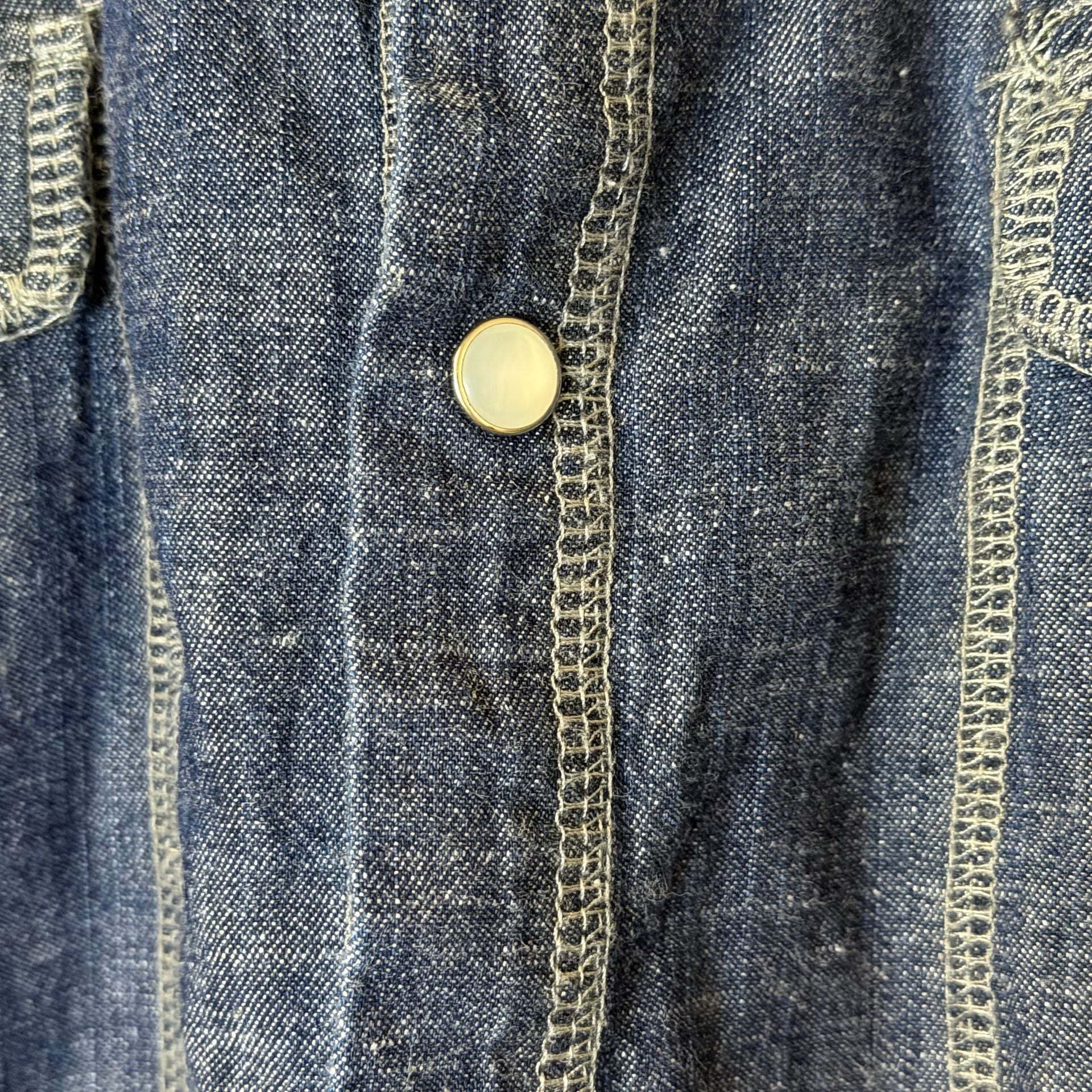 Black Denim Slim Fit Long Sleeve Button Down Shirt XXL 7