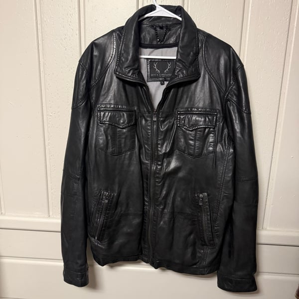 Bod & Christensen Men's Black Leather Jacket
