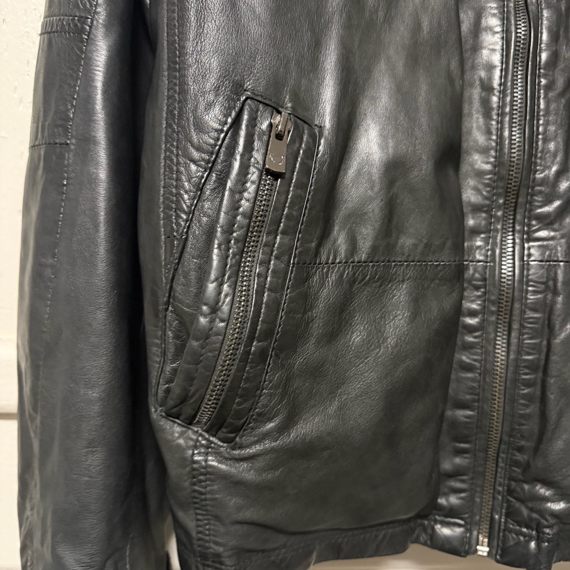 Bod & Christensen Men's Black Leather Jacket 4