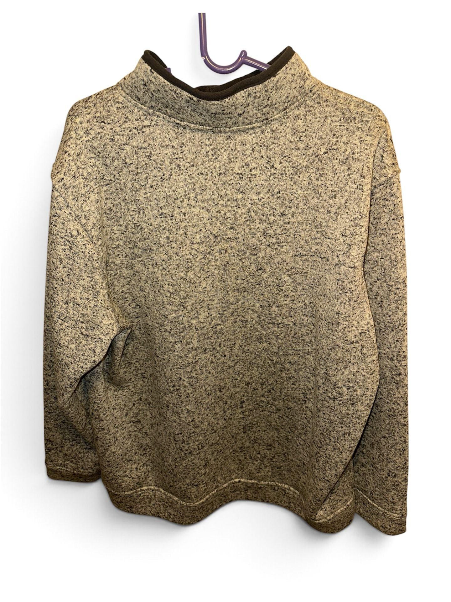 Eddie Bauer Mens 2XL Radiator Fleece Snap Mock Neck Pullover Gray Marled 3