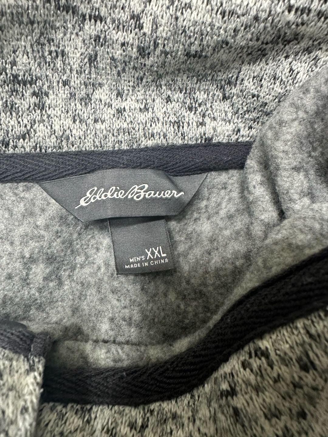 Eddie Bauer Mens 2XL Radiator Fleece Snap Mock Neck Pullover Gray Marled 4