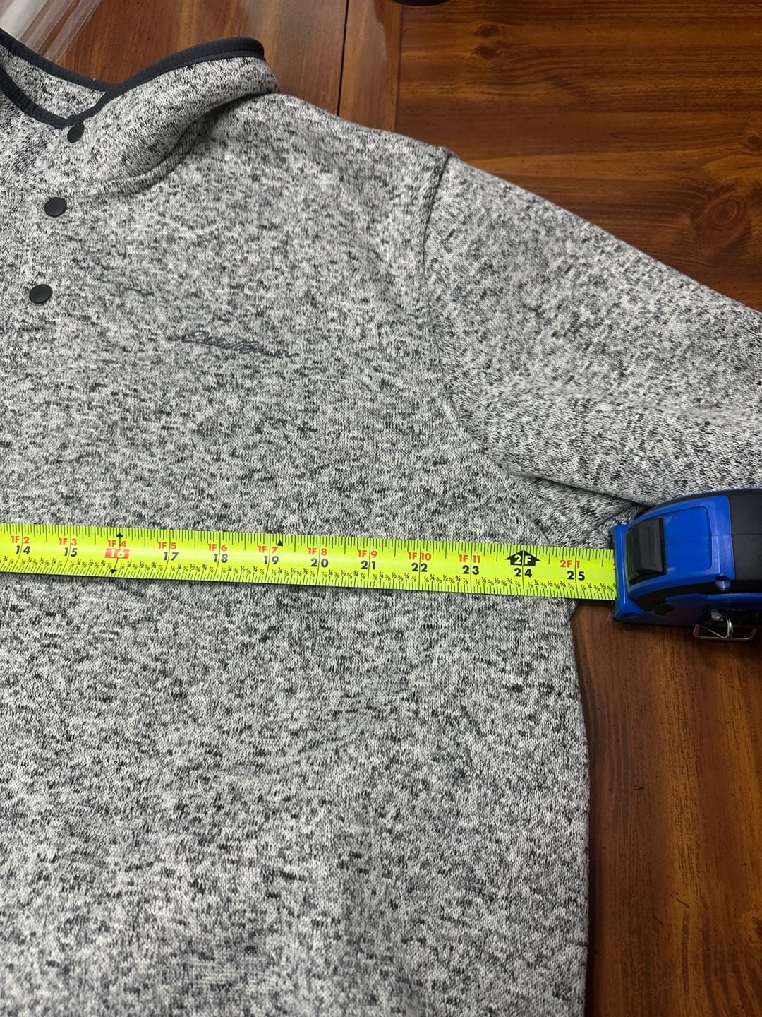Eddie Bauer Mens 2XL Radiator Fleece Snap Mock Neck Pullover Gray Marled 5