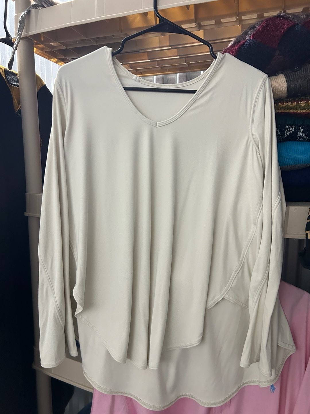 Lululemon Back in Action V-Neck Long Sleeve Shirt White 2