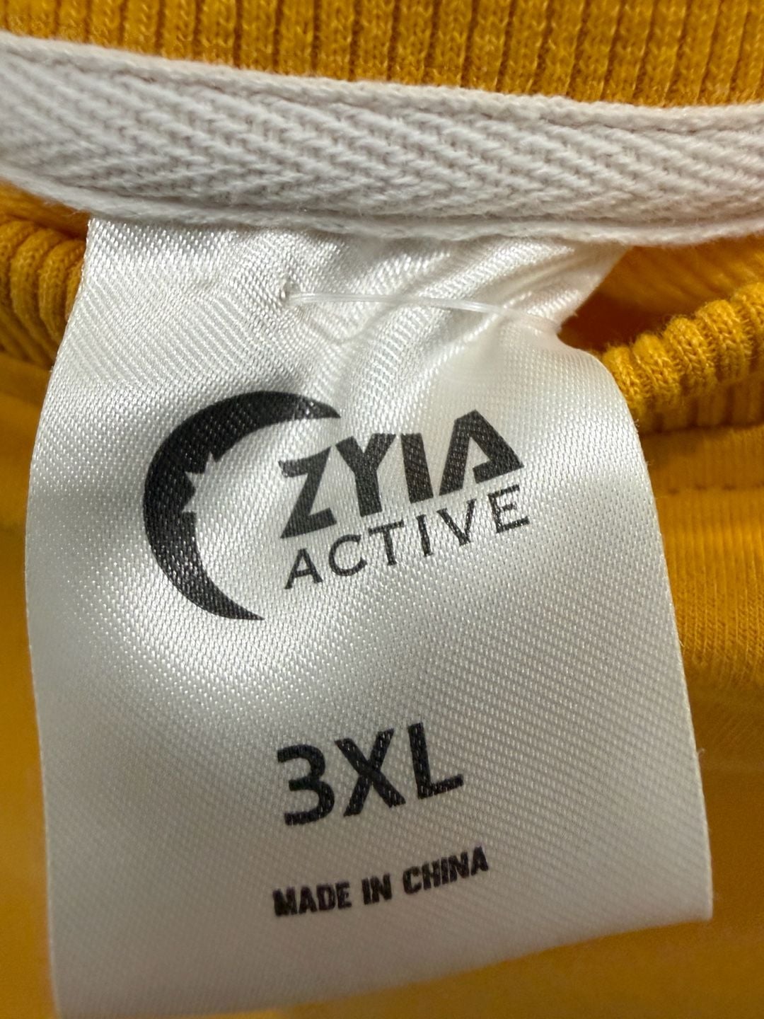 Zyia Active Mustard Yellow Cutoff Crewneck Sweatshirt 3XL 3