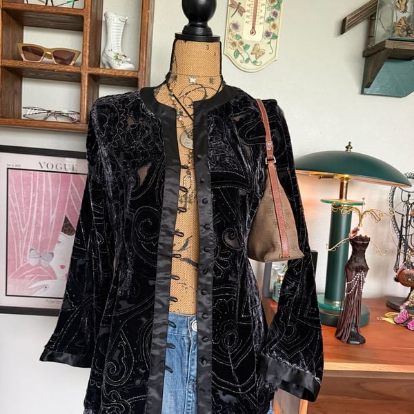 Burnout Velvet Whimsigoth Cardigan