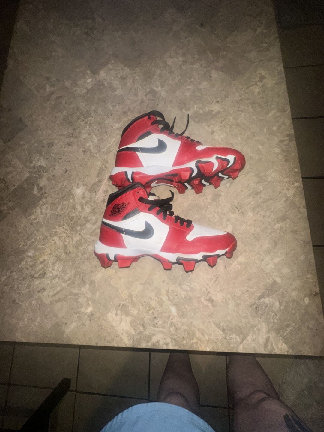 Nike Air Jordan 1 Mid TD Cleats Chicago Youth Size 6Y HF6883-106 2