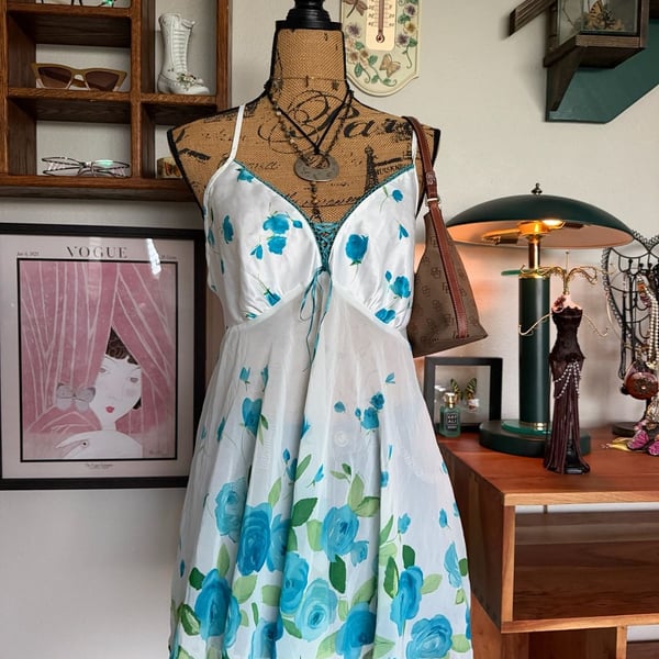 Fairycore babydoll floral Whimsical Slip 
