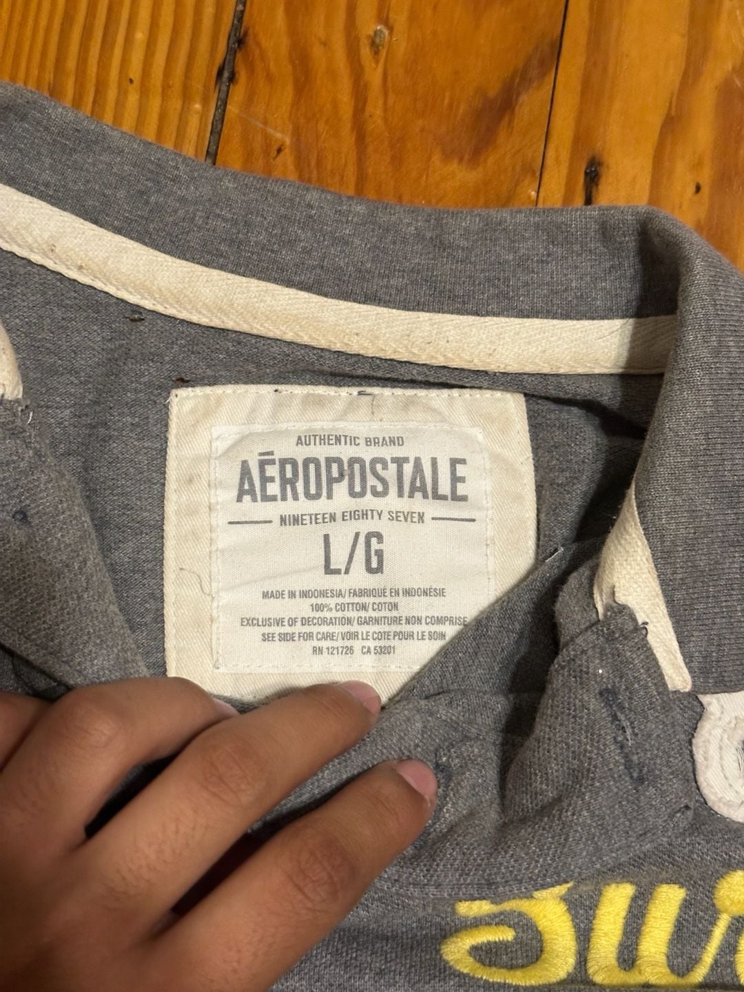 Aeropostale A87 Surf Riders Grey Short Sleeve Cotton Polo Shirt Men's Size Large 6