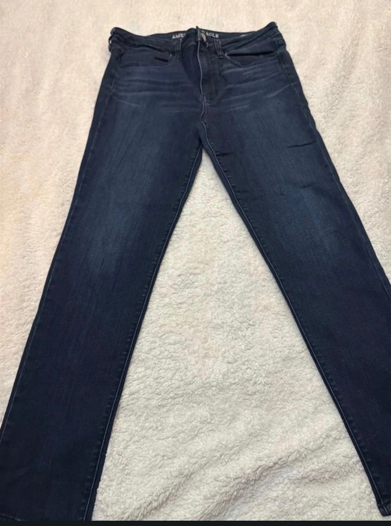 American Eagle Outfitters Hi-Rise Jegging Super Super Stretch Dark Wash Jeans Women's 12 Regular 3