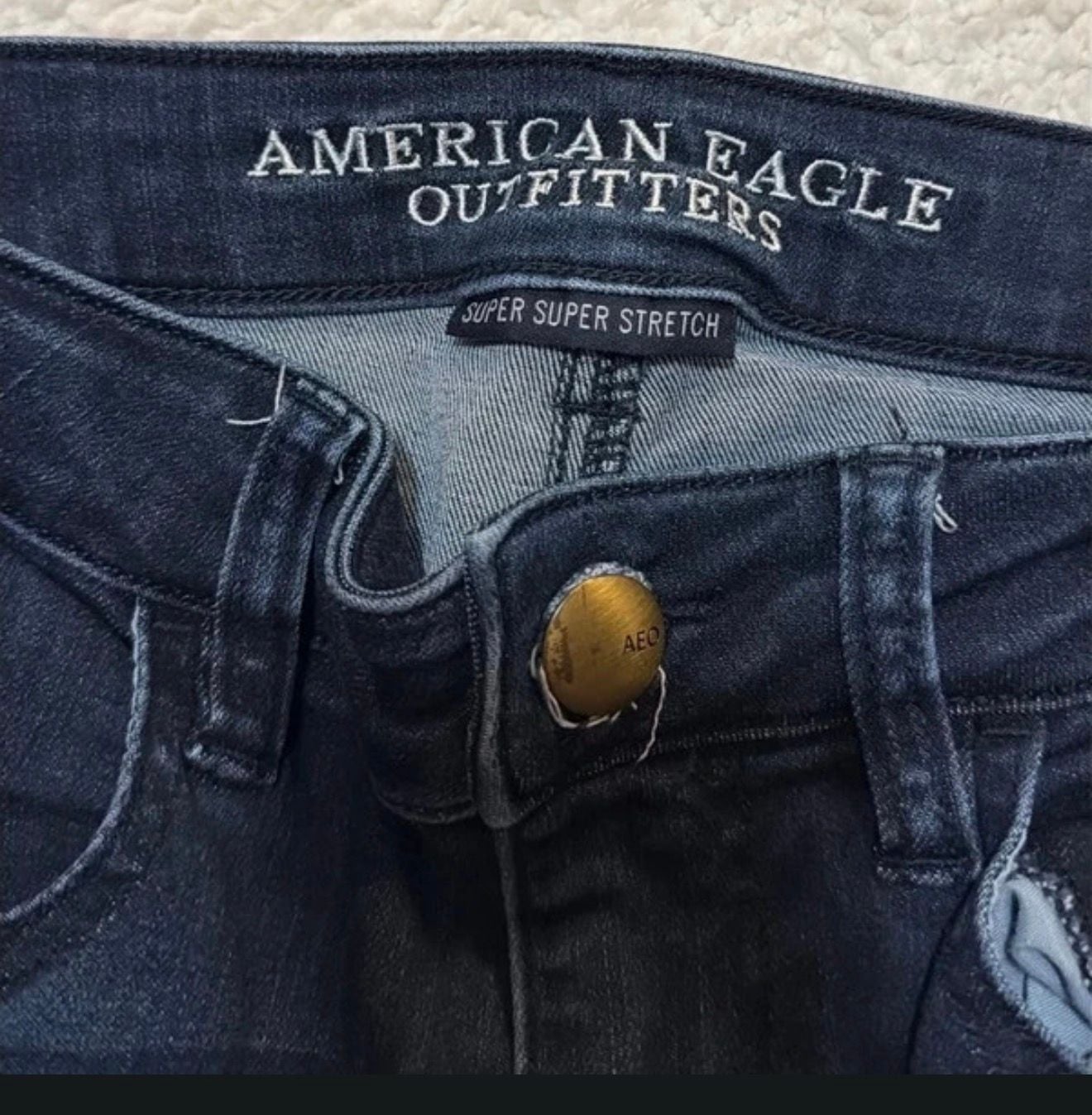 American Eagle Outfitters Hi-Rise Jegging Super Super Stretch Dark Wash Jeans Women's 12 Regular 4