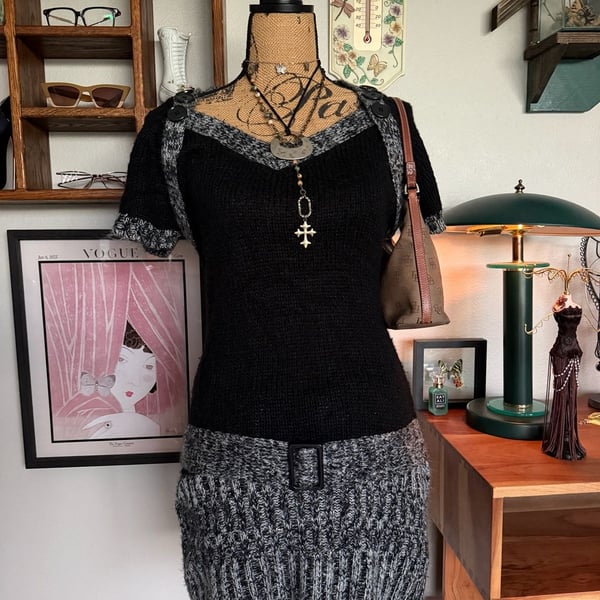 Grunge Whimsigoth y2k sweater dress 