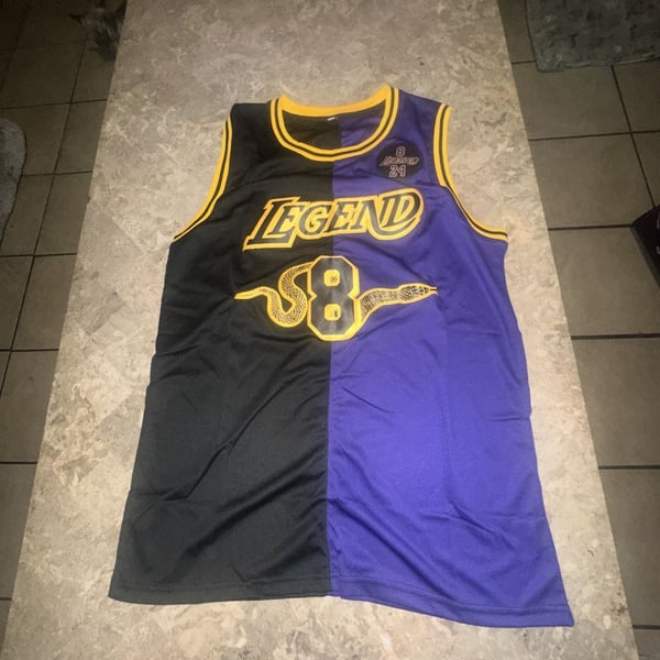 Kobe Bryant Black Mamba LA Lakers LEGEND 8 24 Basketball Jersey Size XL