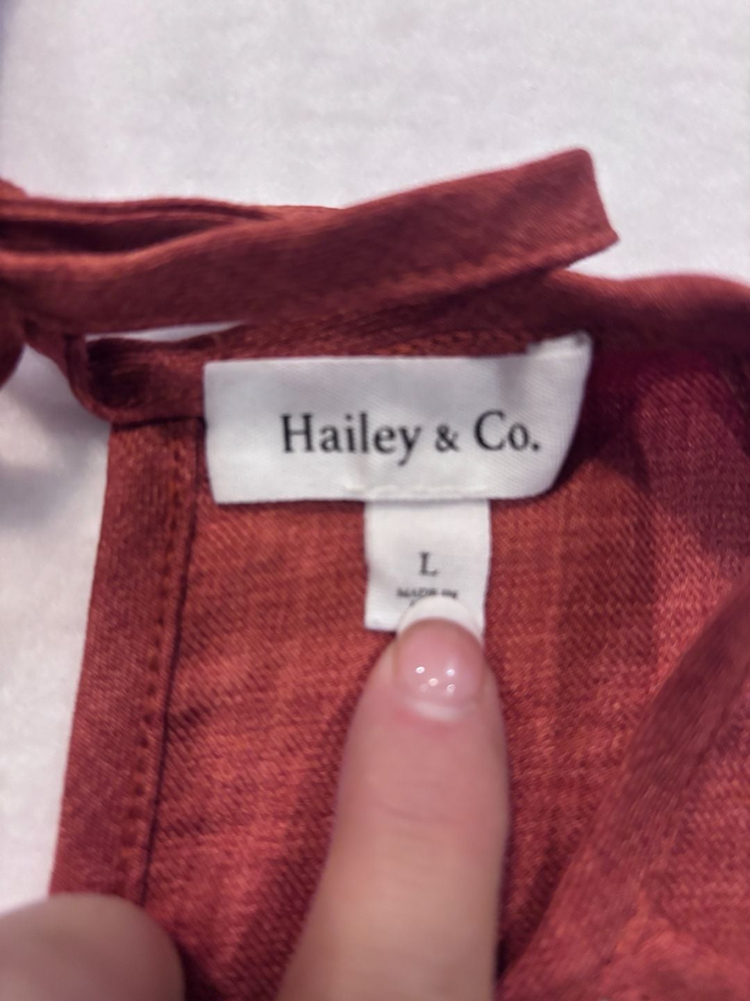 Hailey & Co. Color Block Halter Top Size L Rust Navy Beige 3