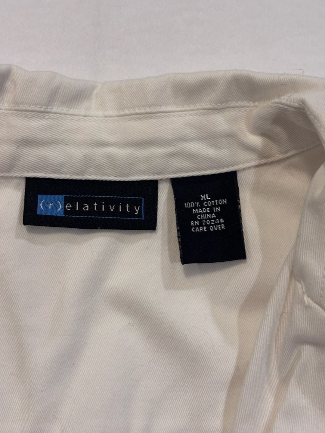 (r)elativity Women's White 100% Cotton Button-Front Blazer Jacket Size XL 3