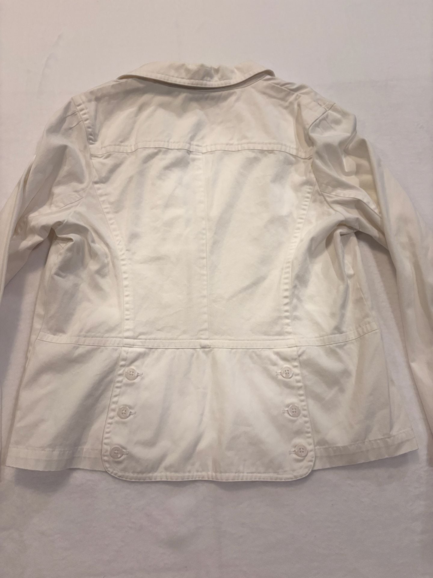 (r)elativity Women's White 100% Cotton Button-Front Blazer Jacket Size XL 6