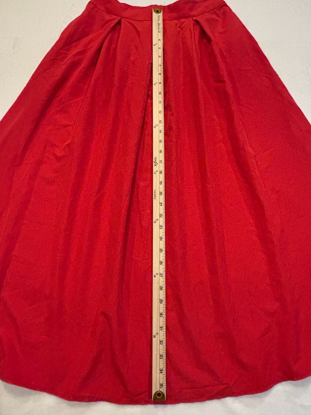 SHEIN Red Pleated Midi Skirt Size US 6 3