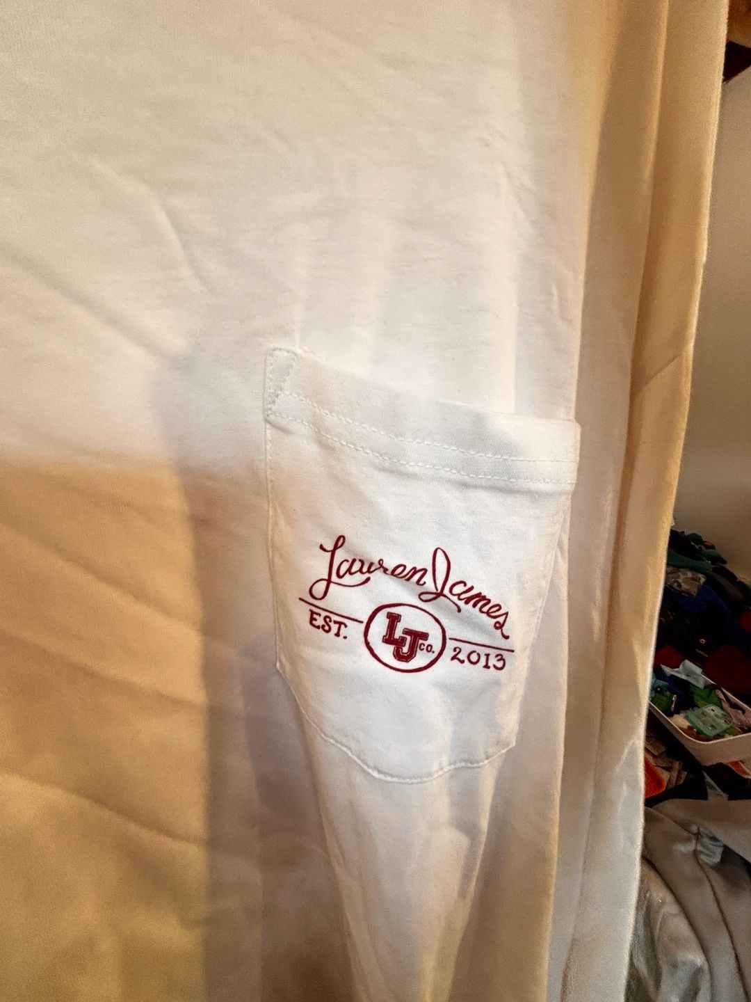 Lauren James Classy Saturdays Alabama Long Sleeve Pocket Tee White 3