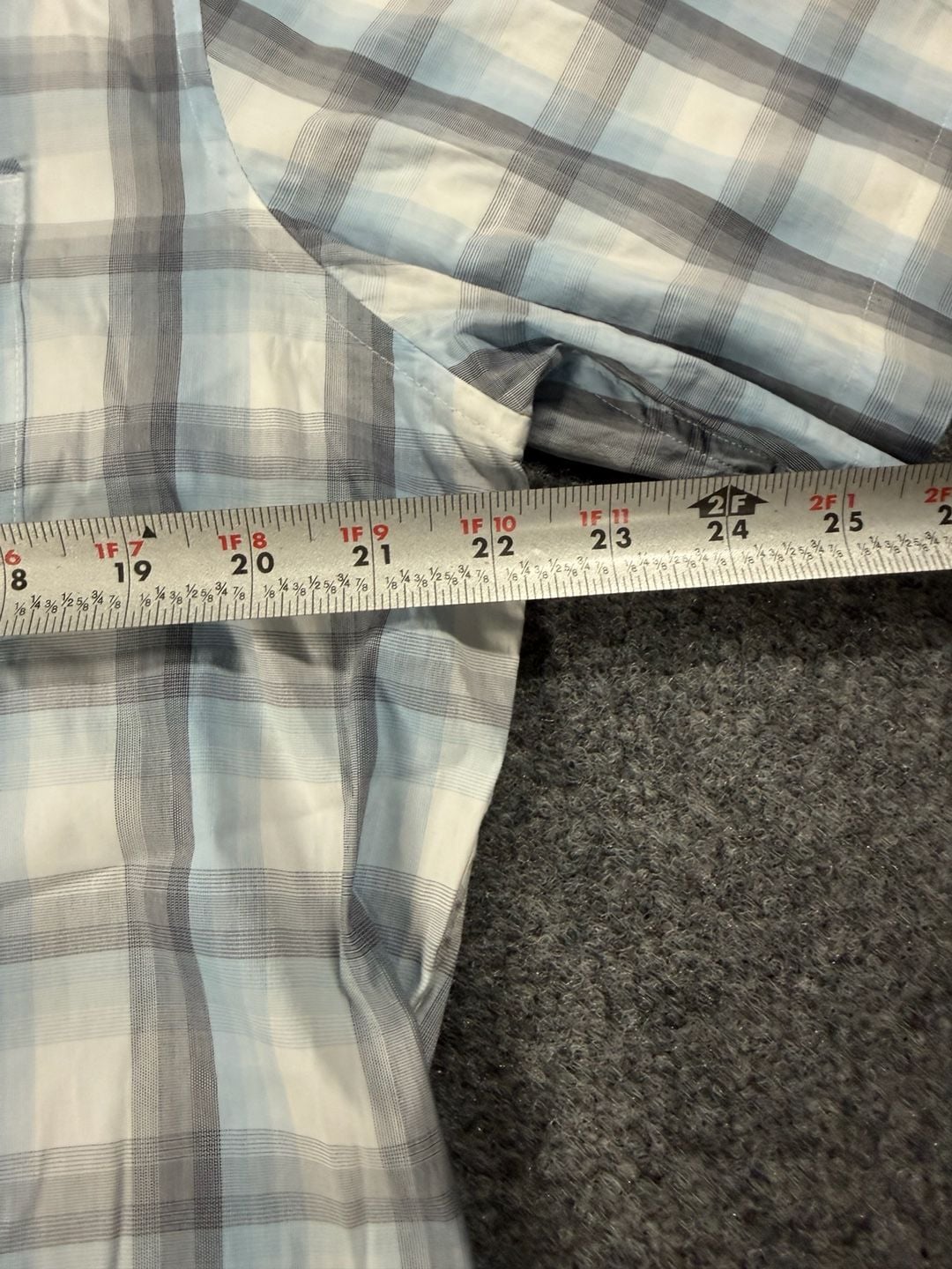 TravisMathew Blue Gray Plaid Short Sleeve Button Down Shirt Size L 8
