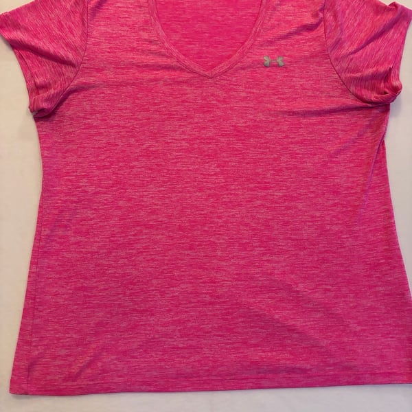 Under Armour Women's Tech Twist V-Neck Short Sleeve Tee Pink XL